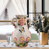 European style colorful swan vase Ceramic flower vase Hydroponic flower vase Home hand painted ceramic decorative vase