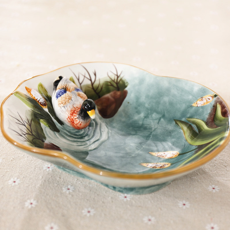 Poolside animal storage small porcelain bowl special craft ceramic fruit bowl soap box key storage bowl exquisite home gifts