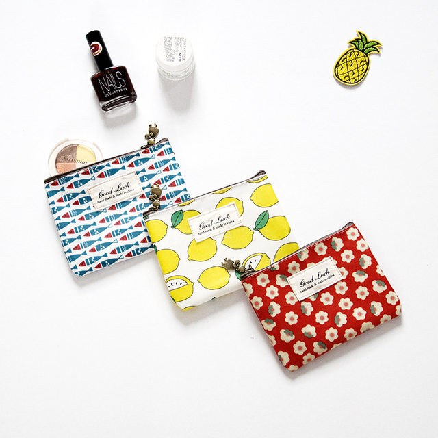 Korean Waterproof Yellow Duck Strawberry Size S Short Wallet