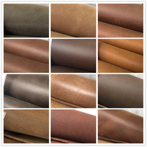 New Crazy Horse oil-soaked oil wax leather high quality first layer cowhide fabric brown leather handmade DIY leather package 5