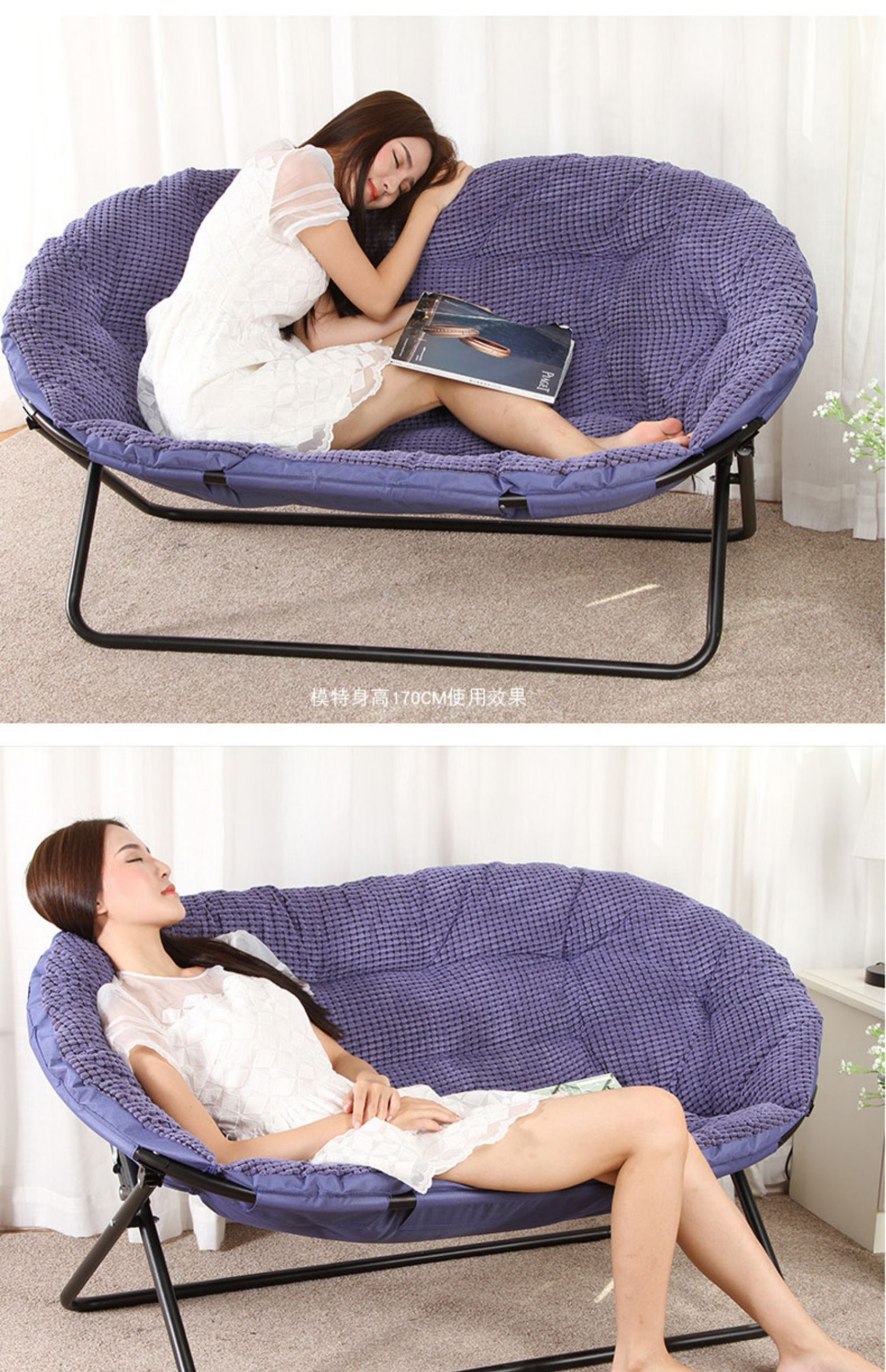 Vatican Cần Giờ đúp ghế sofa vải sofa beanbag gấp ghế salon ghế moon cho thuê dễ dàng - Ghế sô pha ghế sofa thư giãn