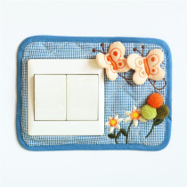 Pastoral handmade fabric switch sticker switch cover decorative single open double open three switch cover (flowers are fragrant)