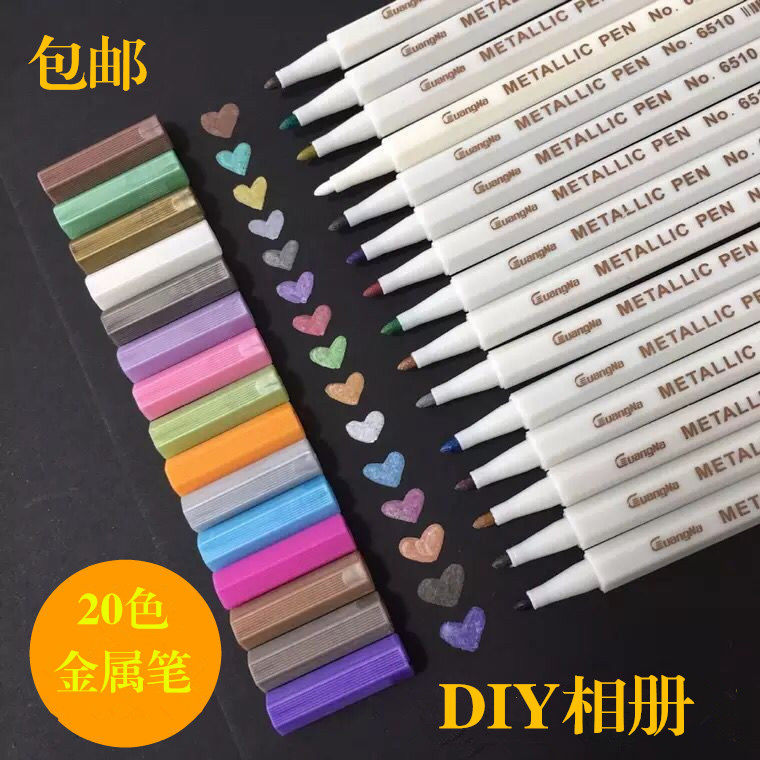 DIY Black Cardpaper Photo Photo Water Paper Color Pen Metal Color Mark Pen Pen Pen Pack Set