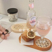 Lirito Cotea Cup Cushion Wine Glass Mat Table Heat Insulation Mat Hotel Minjuku Red Ins HIGH TEMPERATURE RESISTANT BOWL MAT