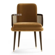 Nordic rattan chair New Chinese style single sofa chair Balcony Casual Chair Simple Dining Chair Vine chairs Inches leaning back chairs