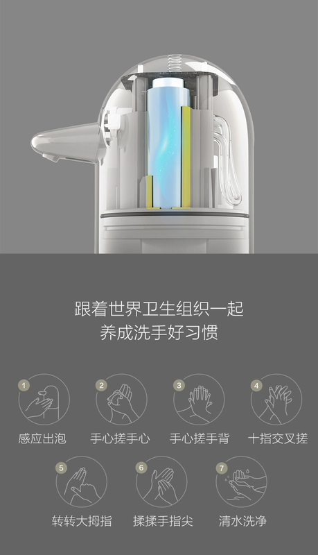 Bộ rửa điện thoại tự động Xiaomi Mijia Máy rửa tay tạo bọt tự động cảm biến bọt Máy phân phối xà phòng gia dụng kháng khuẩn hộp đựng dầu gội