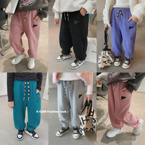 Chen Chen Moms Girl Autumn Winter New Sports Pants Plus Suede Pants Children Han Edition Foreign Air Casual Pants Pro Pants