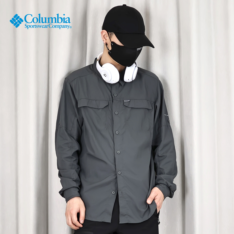 Spring and Summer Columbia Men's Outdoor Upf50 Sun Protection Quick-Drying Long-Sleeved Shirt Ae0651