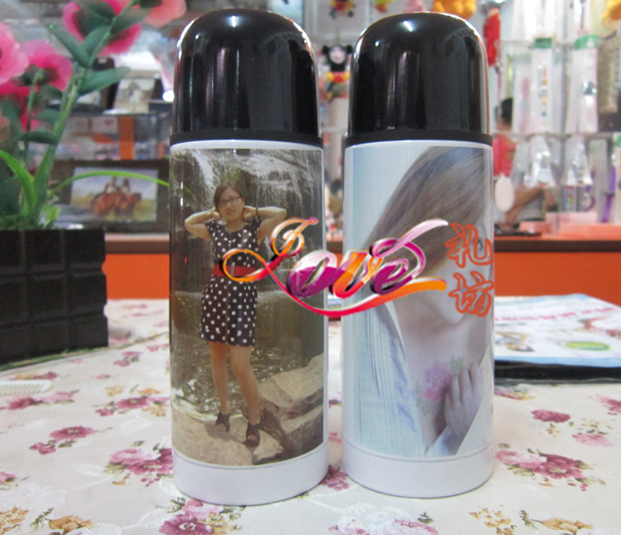 Thermal transfer thermos printed thermos custom DIY personalized gift custom 350ML white bottom thermos