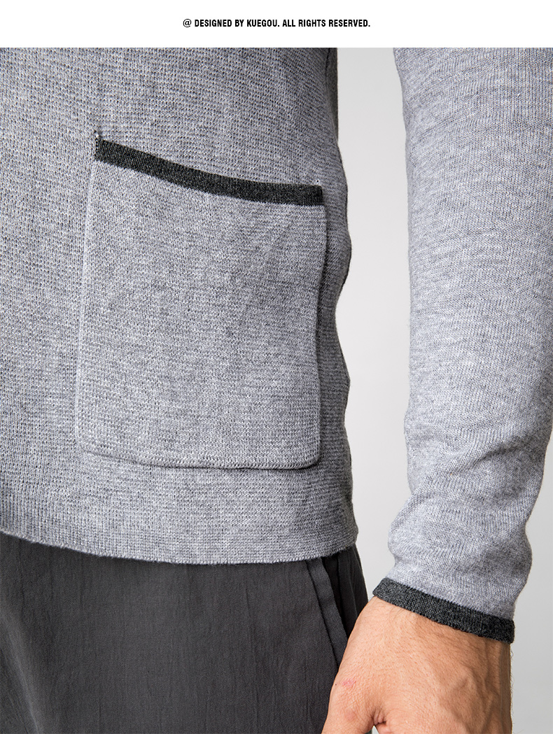 Áo len nam mùa thu mới của Kuegou áo cardigan nam