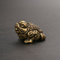 Bronze toad small ornaments pure copper solid money string toad handlebars creative antique tea pet small bronze incense