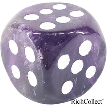 D6 natural Asterite 6-sided rounded cube crystal dots dice color is clean and flawless lucky stone