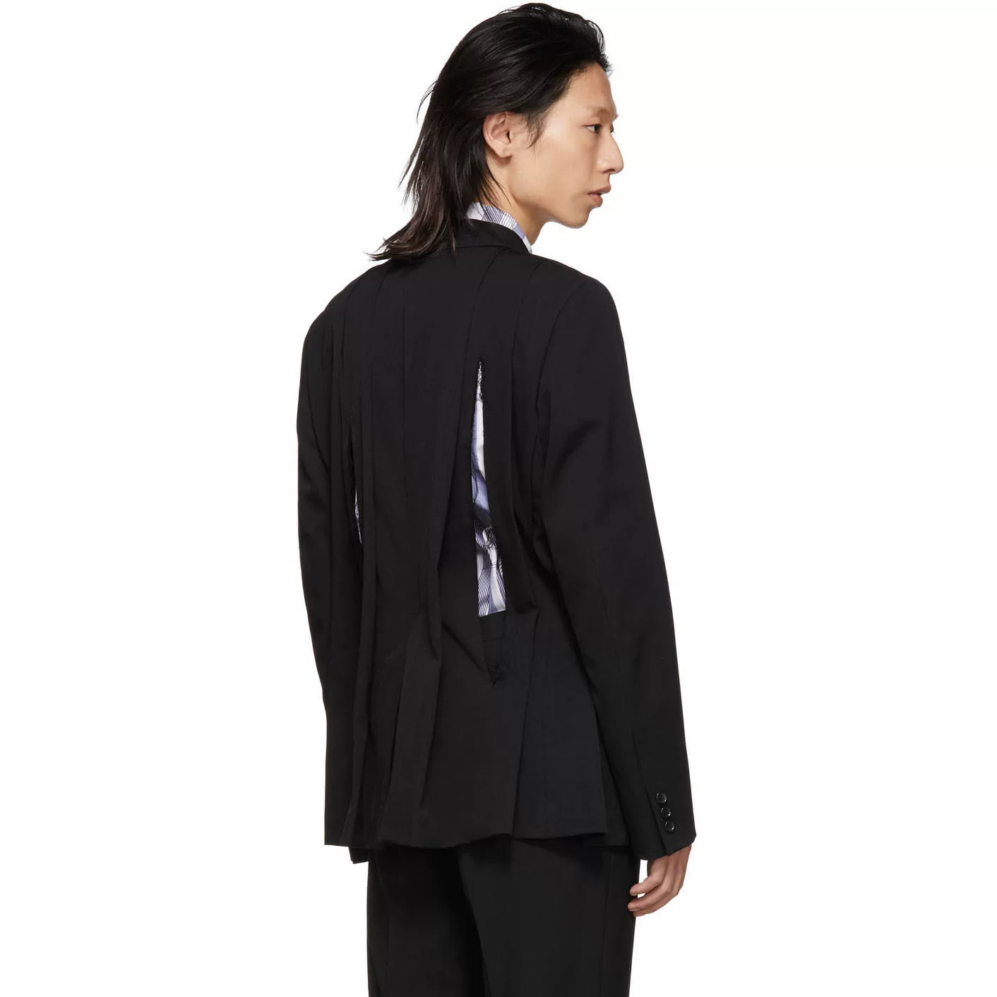 Костюм из шерсти YAMAMOTO CDG, черный повседневный двубортный костюм, подходящий для всех сезонов