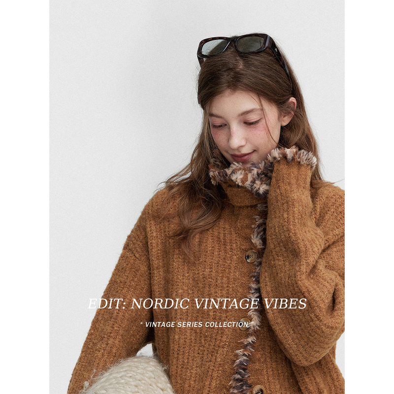 Letm Wish Forest'Vintage Retro Romantic Looped Wool Yarn Handmade Frayed Lazy Sweater for Women