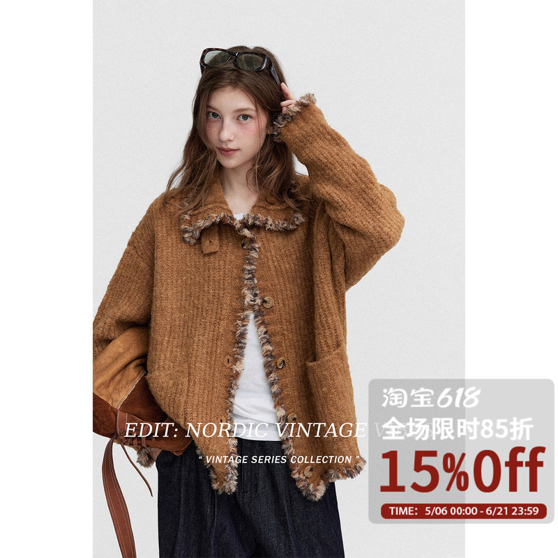 Letm Wishing Forest'Vintage Retro Romantic Looped Wool Yarn Handmade Fringed Lazy Sweater for Women Letm Wishing Forest'Vintage Retro Romantic Looped Wool Yarn Handmade Fringed Lazy Sweater for Women