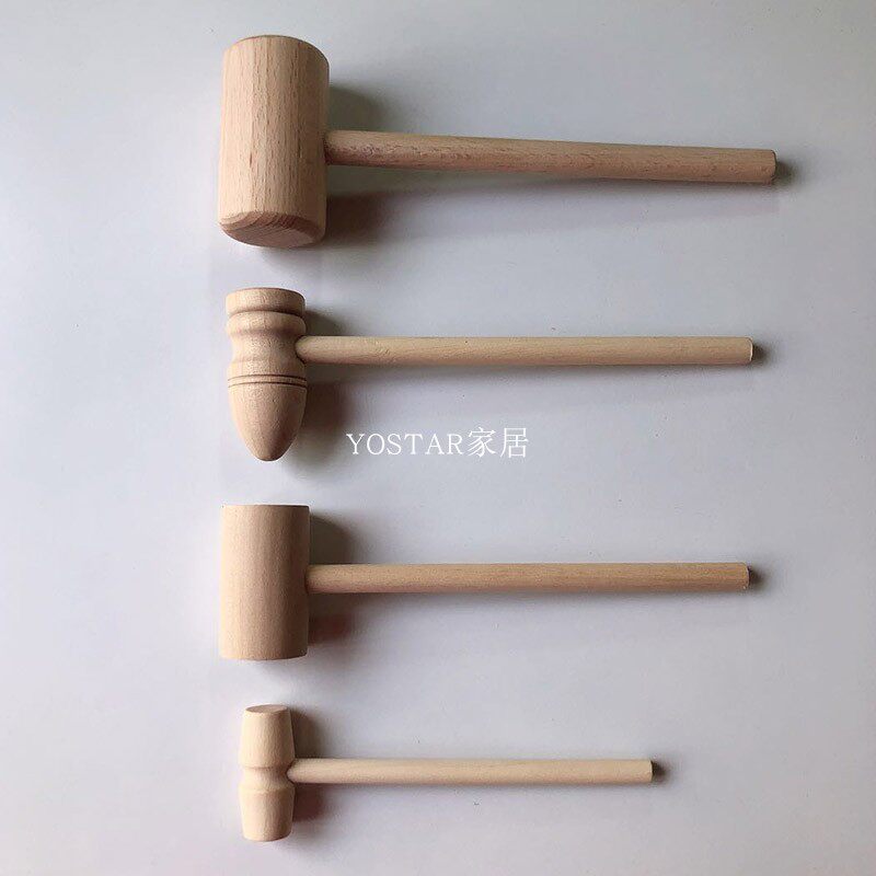 Knock on the small wooden hammer kindergarten school toy solid wood mallet Real estate sales department smashed the golden egg wooden hammer