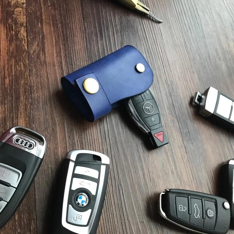 Universal retro handmade leather bag bag leather car key bag small key set car remote control key bag - Trường hợp chính túi đựng chìa khóa