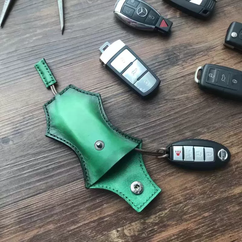 Retro handmade da chìa khóa xe với chìa khóa túi nam xe điều khiển từ xa bộ chìa khóa nữ nhỏ túi cặp