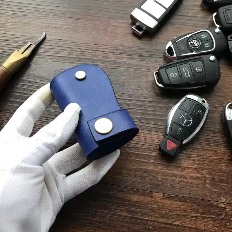Universal retro handmade leather bag bag leather car key bag small key set car remote control key bag - Trường hợp chính túi đựng chìa khóa