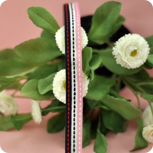 Handmade DIY baby clothes belt gift wrapping bow ZAKKA dotted line jumper color ribbed webbing 6mm