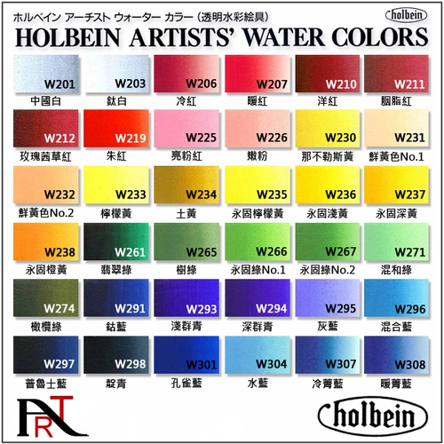 Holbalin в Японии, Abcdef -Level Hb Hed Heda -прозрачная акварельная пигмент, выгруженная трубкой 15 мл -Ардиал акварель