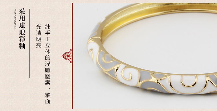 JTF Authentic Cloisonne Bracelet Women Fine Lucky Good Fortune Round Spring Quà tặng Xiao Xiangyun vòng đá mắt hổ