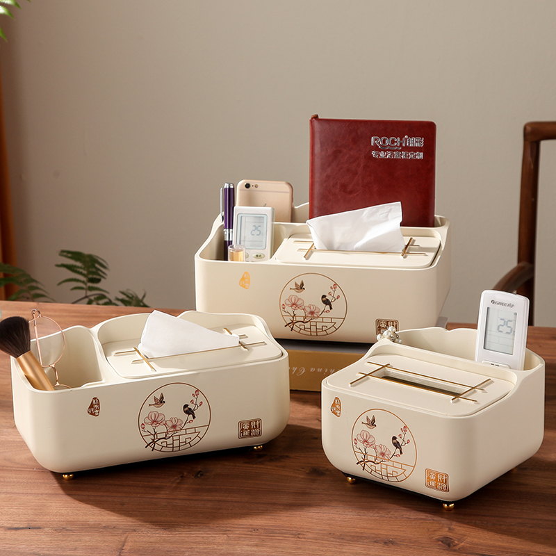 New Chinese modern simple luxury resin collection paper towel box American multi-function drawing box remote control box
