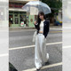 Song Zhengeun white wide-leg pants for women in spring, small, high-waisted, slim casual pants, Korean floor-length white pants