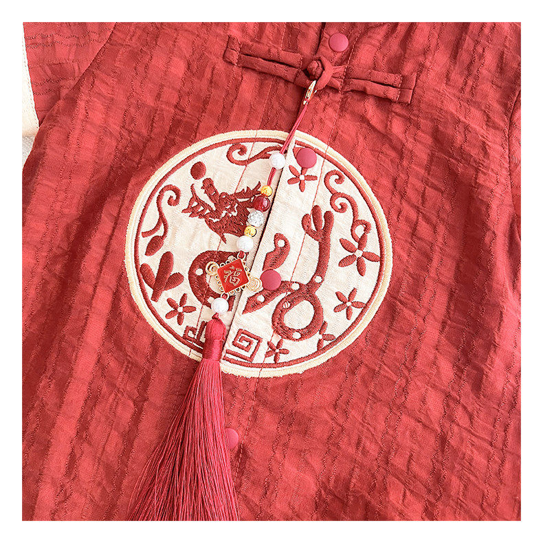 全棉婴儿衣服夏季薄款男宝宝连体衣满月宴百天周岁礼服新中式端午 — 18