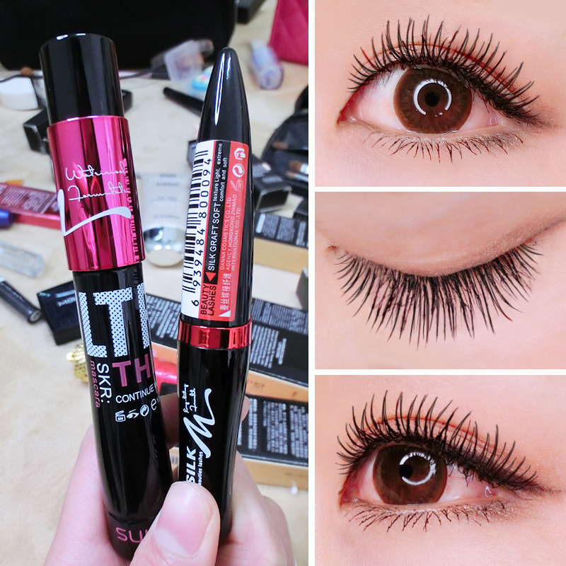 Eyebrow mole Mascara Fiber combination Waterproof long curl long encryption Extra long Non-smudging Non-take-off makeup thick