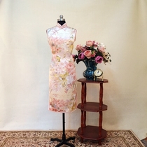  Yifu new silk color cheongsam retro original improved short haute couture style Republic of China women summer women