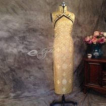  Yifu double lapel dress Chinese style retro modified brocade slim-fit long cheongsam handmade customization