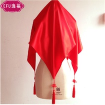  Yifu brand Bridal hijab Bridal veil Accessories Headdress Silk satin red head cover Hikerchief
