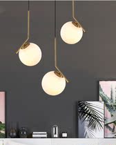 Nordic bedside chandelier Modern simple creative single head glass ball small restaurant Bedroom bar Clothing store lamps