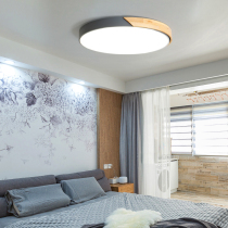Nordic wood ceiling lamp Ultra-thin round led bedroom light Room light Simple modern study Macaron lamp