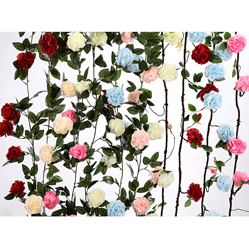 Vines Flower Wedding Celebration Simulation Flowers Foreign Peony Flowers Strips Fake Flowers Strips Wedding Celebration Background Arrangement Decoration Vines