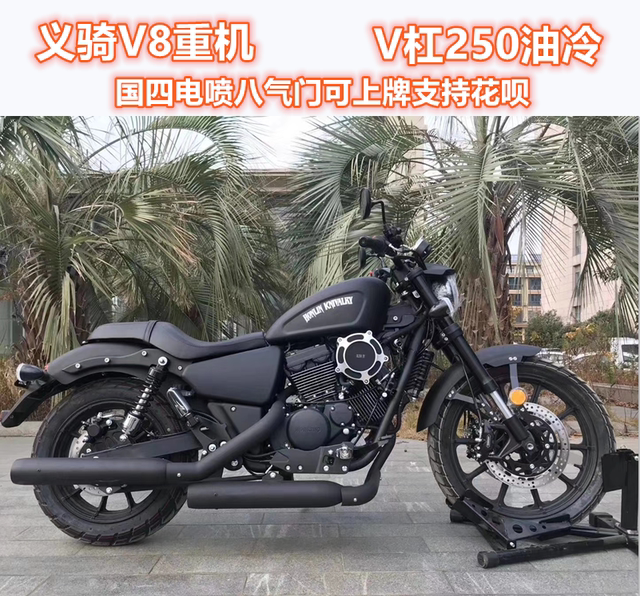 Yiqi V8 Angela 300 Harley 883 Prince retro ລົດຈັກ V cylinder 250 Jiaolong ລົດກິລາ EFI cruise