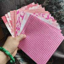 Limited clear inventory printed hand kneaded paper folded paper unhurt Plaid Loving Pink Blue Purple Color 15cm