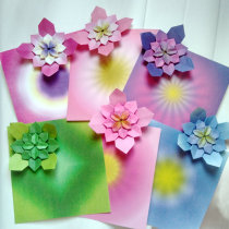 The owners original small amount of custom simulation flower gradient pattern origami white kraft paper toughness good 13cm