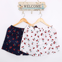 2-pack Aro pants mens cotton flat angle loose plus size four-corner panties Cherry print home mens pajamas