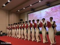 Anita wood fan custom flag gown walking show fan Spain hollowed-out fan dance fan red moon fan