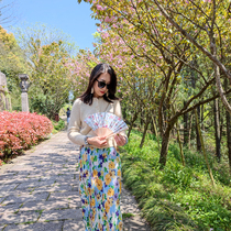 Anita Broken Flower Log Fan Folding Fan Small Fan Female Style Carry-on fan Advertisement Printed Fan girl Heart