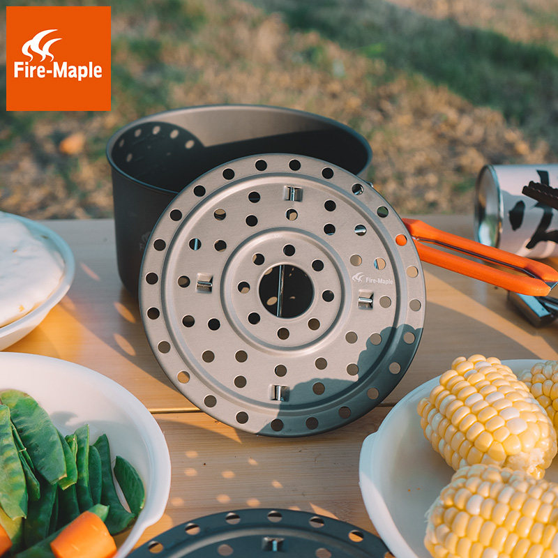 Fire Maple Outdoor Portable Steam Pan Field Picnic Cutlery Wild Cooking Camping Pan With Steaming and Saucepan Cookware