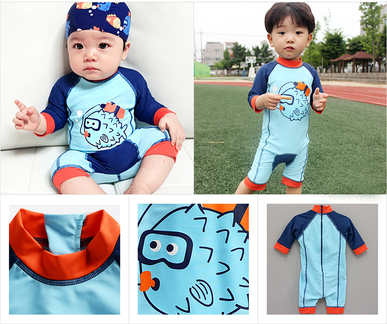 Áo tắm cho trẻ em Xiêm Sun Boy dài tay áo tắm cho bé bộ đồ bơi nàng tiên cá