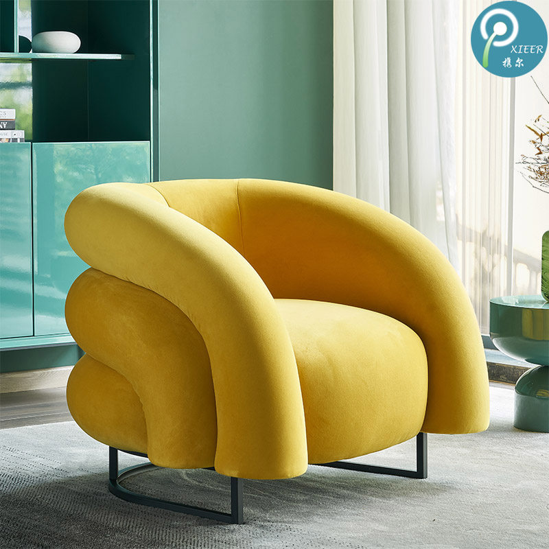 Nordic light luxury small apartment living room personality creative net red designer single sofa chair leisure flannel lazy chair