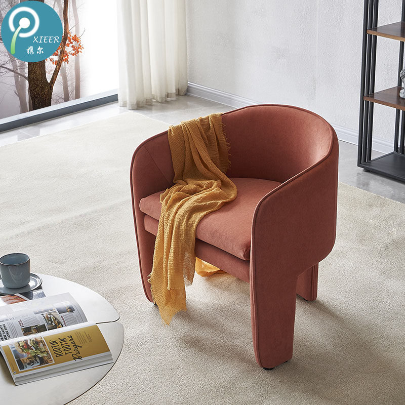 Italian Lazybones hotel coffee milk tea shop designer net red armrest cloth three-legged single sofa chair