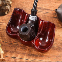 Rosewood solid wood sofa style three-position pipe rack pipe base handmade portable display pipe accessories holder