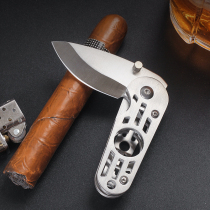 Personality Knife Shaped Cigar Knife Multifunction Belt Hanging Buckle Stainless Steel Two-in-one Small Knife Travel Portable Cigar Cut