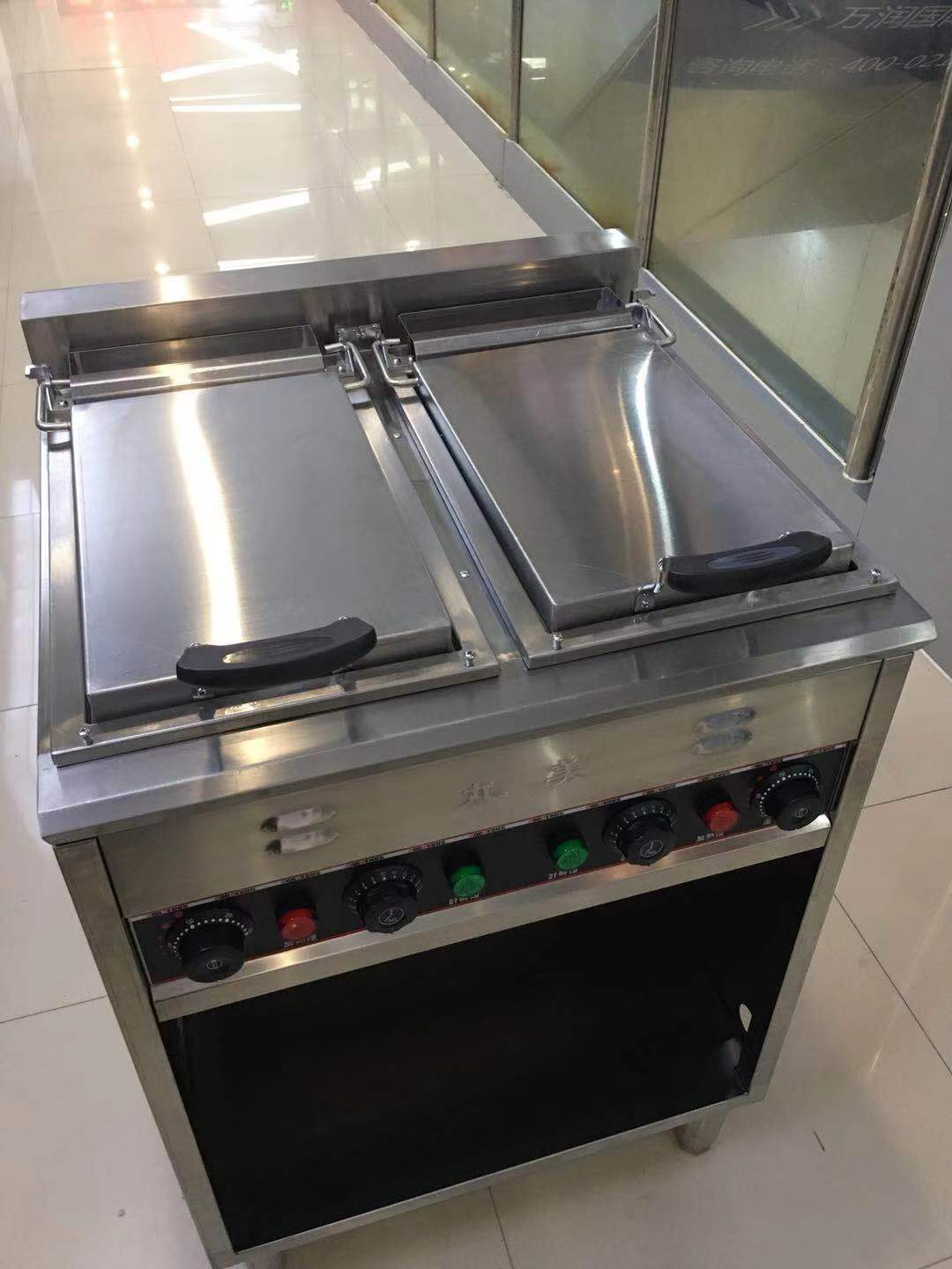 Taiwan Pill Beauty Pot Applier Frying Dumplings Commercial Standing Electric Hot Single Pan Double Boiler Frying Pan Dumplings Boiler Fried Dumplings Boiler Delivery