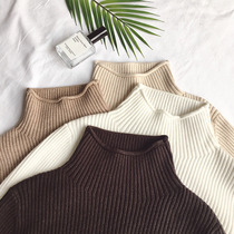 Black half-high collar ladys undershirt sweater woman 2020 new ocean pistachio 100 hitch to thicken autumn and winter